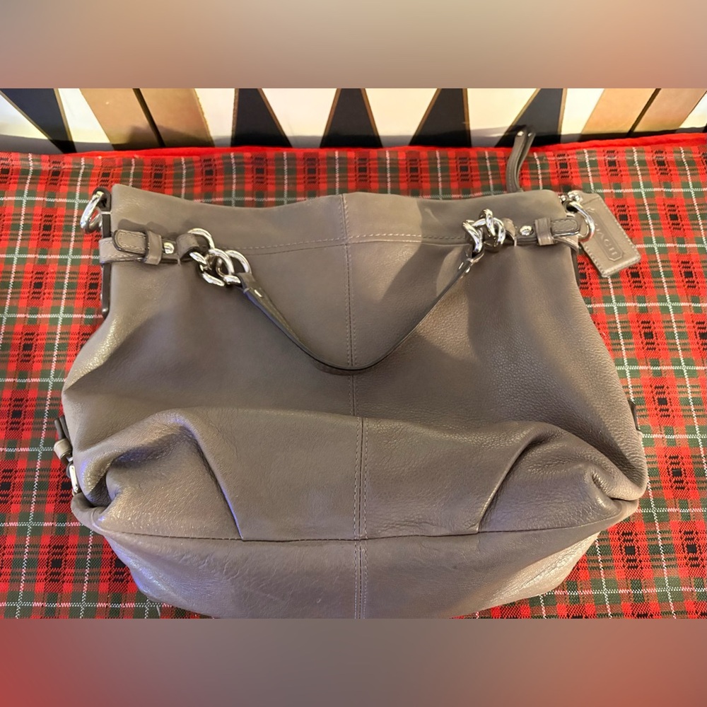 Coach Gray Leather Tote Bag